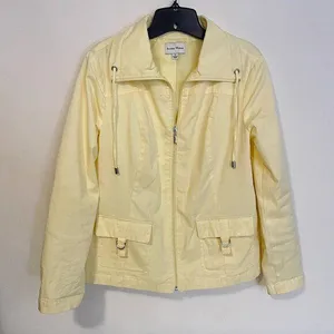 Studio Works Lightweight Full Zip Wind Breaker Jacket Coat Light Yellow Size S thumbnail 1