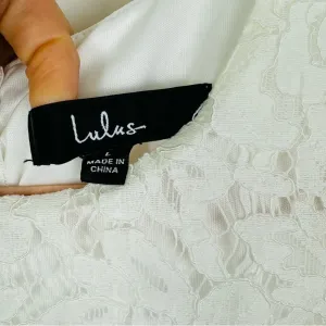 LULU'S Devotion White Lace Short‎ Sleeve Midi Dress Size Large NWT thumbnail 9