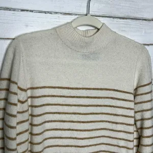 Abercrombie & Fitch Mock Neck Stripe Sweater Size Large thumbnail 5