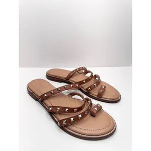 Crevo Sandals‎ Womens Size 7 Tan Leather Open Toe Spike Details thumbnail 2