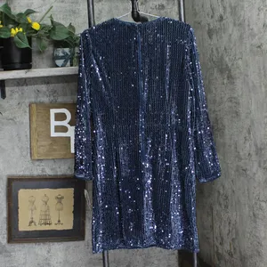NWT Donna Morgan Holiday Sequin Dress Event Occasion Cocktail Dark Blue Gray 16 thumbnail 9
