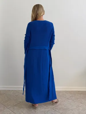 SER.O.YA Royal Blue Maxi Belted Knit Cardigan XS NWT thumbnail 5