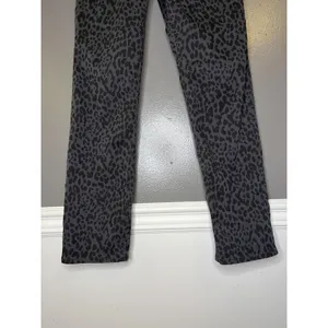Gap 90s Straight Jeans Womens 4 Short Gray Leopard High Rise Stretch Denim Pants thumbnail 3