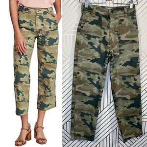 Free People‎ Remy Camouflage Pants in Moss Green thumbnail 2