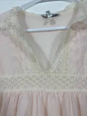 Vintage Christian Dior Lingerie Pink Lace Coquette Long Nightgown 70s 80s Size S thumbnail 5
