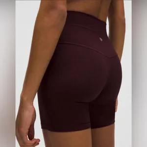 Lululemon NWT Align High Rise Shorts 6” Workmark Graphic Midnight Plum Size 4 thumbnail 2