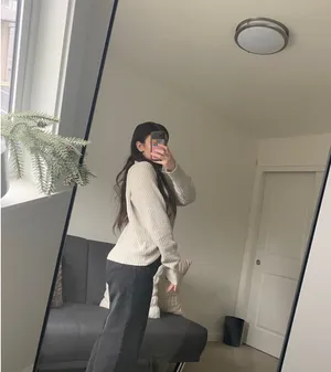 Grey ribbed sweater Gray Size M thumbnail 3
