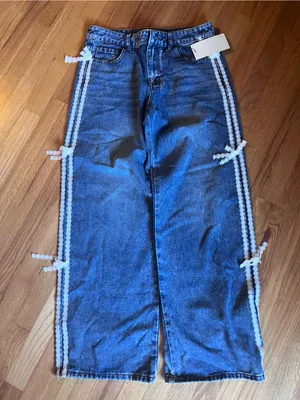 MRT 1030 Women’s lace bow jeans size 27 NWT thumbnail 2
