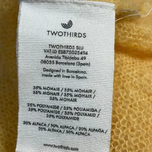 Two Thirds Women's Yellow Alpaca Button Down Long Sleeve Cardigan Sweater Top M thumbnail 5