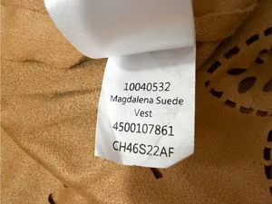 Ariat Magdelena Faux Suede Duster Long Vest Laser Cutout Floral Size Small thumbnail 14