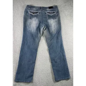 Vtg‎ Embellished Straight Leg Jeans Women 14 35x31 Stretch Y2K Western Outdoor thumbnail 3