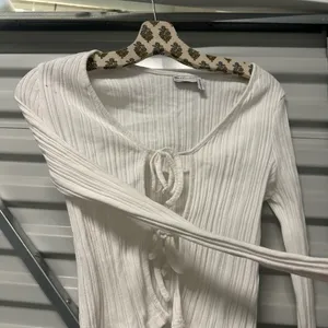 ASOS White Ribbed Long Sleeve Top thumbnail 3