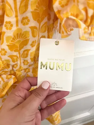 NWT Show Me Your Mumu Sophie Floral Print Mini Dress Mustard Romantic Prairie M thumbnail 3