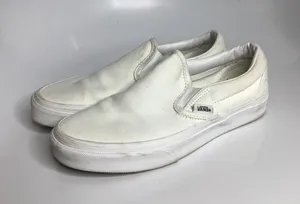Vans Slip-On Shoes Womens 6 White Good Canvas Low Top Sneakers casual trendy thumbnail 1