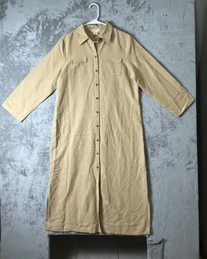 Tommy Bahama Silk Linen Button Front Maxi Shirt Dress Beige Size Large Resort thumbnail 1