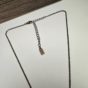 1928 Collection Rhinestone Pendant Copper Tone Necklace Orange / Amber Shades thumbnail 2