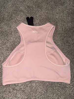 NIKE x SKIMS Ribbed Seamless Racer Front Padded Tank Bra Pink thumbnail 4
