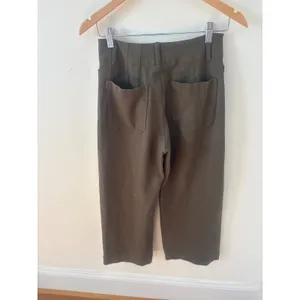 Maeve Anthropologie The Colette Olive Green Wide Leg Cropped Pants 27 OB1472268 thumbnail 3