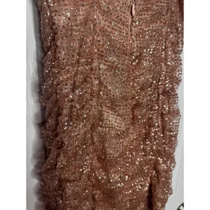 HELLO MOLLY NWT‎ Bottles Of Bubbles Rose Gold Mini Dress Size 4 Glitter Sparkle thumbnail 9
