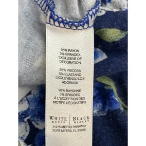 White House Black Market Women's Floral Scoop Neck 3/4 Sleeve Tunic Blouse Top S thumbnail 6