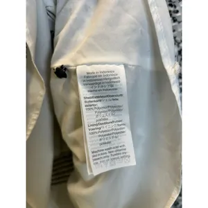 Madewell Floral Clipdot Peplum Top Womens Medium White Black V-Neck Long Sleeve thumbnail 8