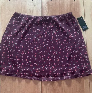 Wild Fable Ditsy Floral Mini Skirt Picot Trim‎ Bow Y2K Coquette M NWT thumbnail 1