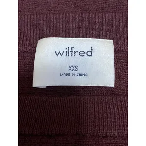 Aritzia Wilfred 100% Merino Wool Brown Knit Long Sleeve Crop Sweater Top Sz XXS thumbnail 3