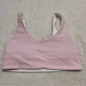 White and pink lululemon reversible align bra thumbnail 3