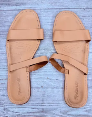 Madewell leather strappy sandals shoes brown size 9.5 thumbnail 1