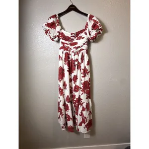 Abercrombie & Fitch Emerson Off‎ Shoulder Floral Midi Dress XSP Petite thumbnail 2