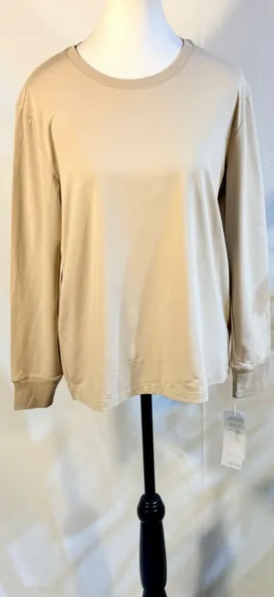 💥NWT Boody Classic Bamboo Cotton Long Sleeve T-Shirt Stone Sz S🧡 thumbnail 1