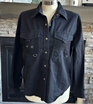 Lauren Ralph Lauren Black Classic Button Down Top thumbnail 1