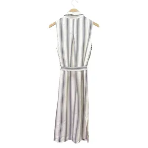 Maeve Anthropologie Esther Striped Sleeveless Shirt Dress Cream & Black Size 4 thumbnail 3