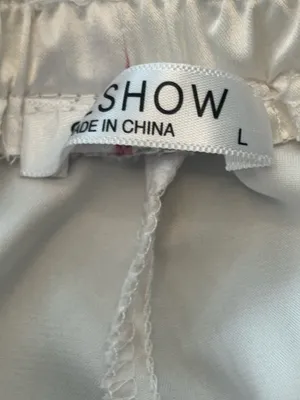 Sheshow Taylor Swift Pajamas Shorts Size L White Satin Eras Tour Loungewear EUC thumbnail 6