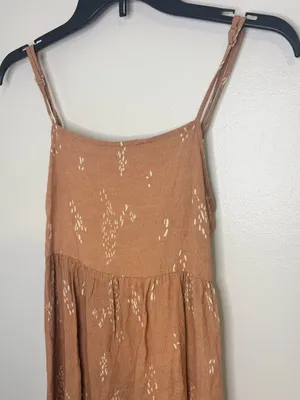 Thread & Supply Rust Brown Print Tiered Spaghetti Strap Top Size Small thumbnail 3