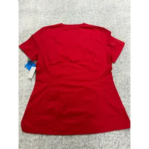 All Day by Landau Womens Red V-Neck Scrub Top Short‎ Sleeve Pockets 4143 SML NEW thumbnail 6