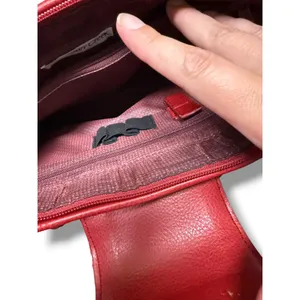 Coldwater Creek‎ Red Leather Shoulder Bag Heart Silver Tote Purse Multi Pocket thumbnail 5