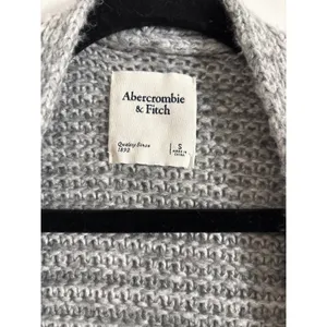 Abercrombie‎ & Fitch Grey Chunky Knit Open Front Long Cardigan Sweater Small thumbnail 2