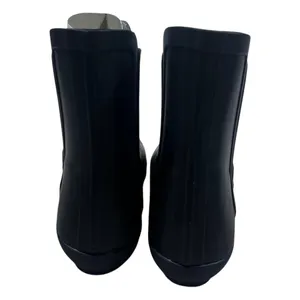 London Fog Piccadilly Striped Rain Boots Black Ankle Rubber Waterproof Size 8M thumbnail 5
