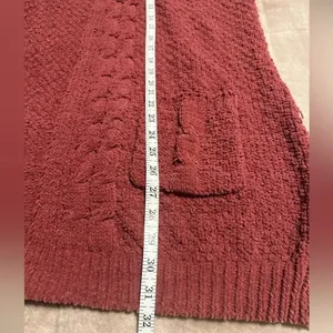 Umgee Chenille Cardigan Size XL Mauve Cozy Soft Warm Sweater Grandpa thumbnail 8