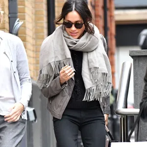 J. Crew Striped Scarf Fringe Oversize Wrap OS Travel Fall Winter Academia Preppy thumbnail 3