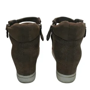 Vintage brown gray Steve Madden Wedge sneakers sz 7 thumbnail 4