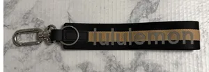 Lululemon Never Lost Keychain Black Beige Stripe Keychain Lanyard Keyring Clip thumbnail 1