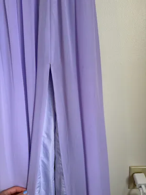 Azazie Zeya Lilac A-Line V-Neck Pleated Chiffon Dress Size 6 thumbnail 6
