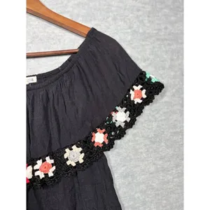 Beach By Exist Dress‎ CoverUp Sz S Off-Shoulder Crochet Granny Square thumbnail 3