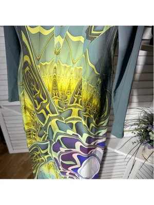 Vintage Y2K Kaftan boho maxi dress layer duster cover up Avant Garde futuristic thumbnail 6