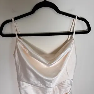 HTZMO Women Champagne Satin Cowl Neck Ruched Midi Slip Dress SUM4640A Size S thumbnail 3