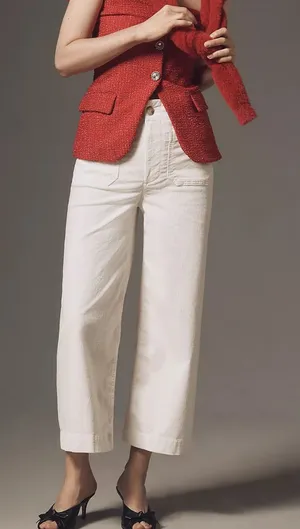 Maeve The Colette Bow Corduroy Crop Wide-Leg Trousers Women’s Sz 23 NWT thumbnail 1