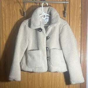 Cozy White women Jacket by Zara thumbnail 1