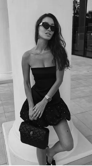 Zara mini dress strapless little black rhinestones balloon corset bodycon party thumbnail 3